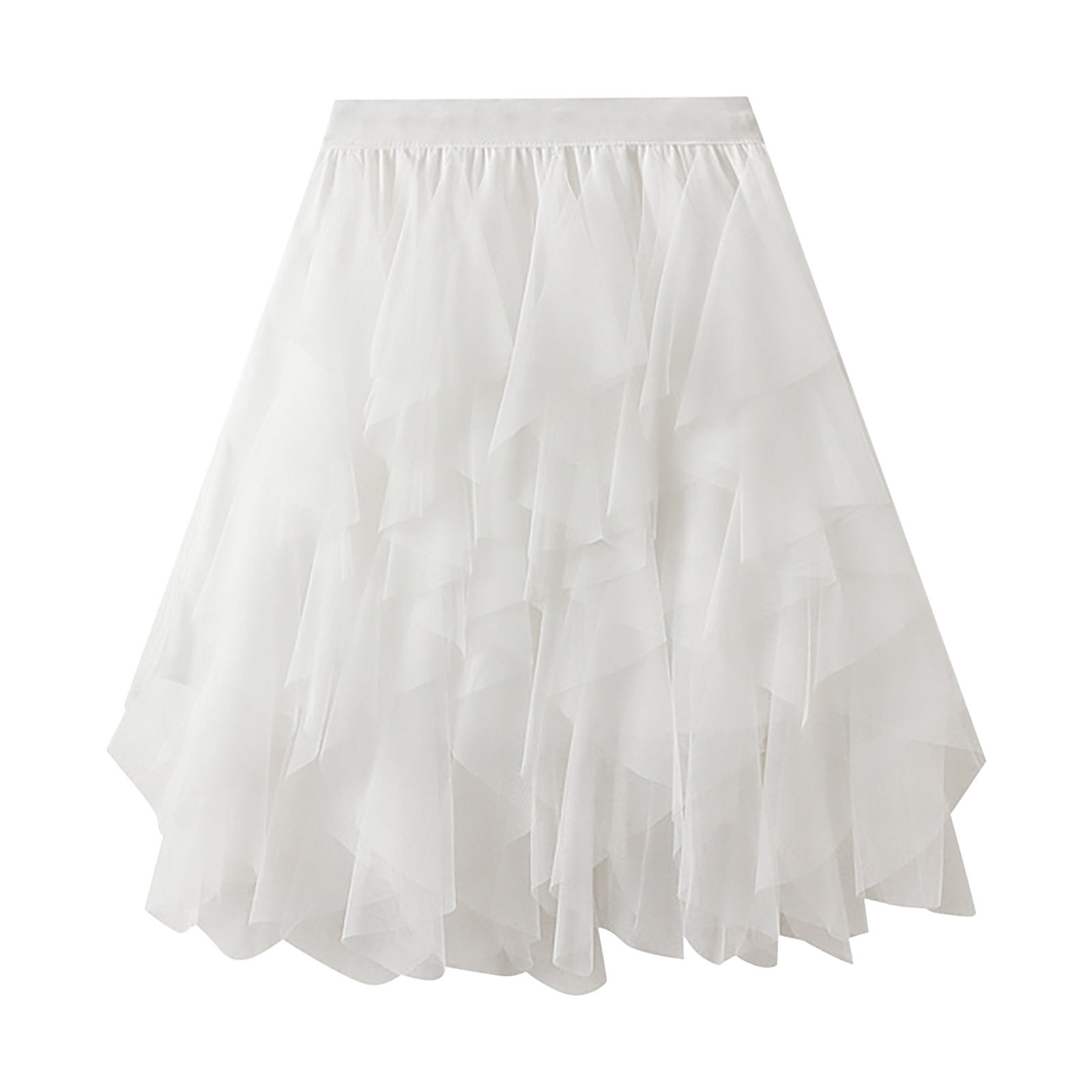 thumbnail image 4 of Falda tutú de tul hasta la rodilla para mujer, con capas, para fiesta de graduación, con fajín desmontable, 4 of 8